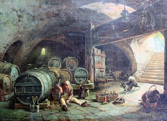 unknow artist In a wine vault china oil painting image